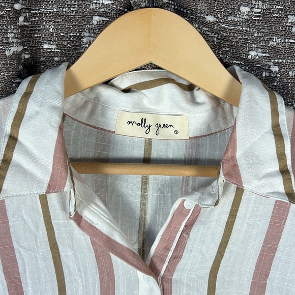 Molly Green Pink White Collared‎ Dress - Picture 2 of 5